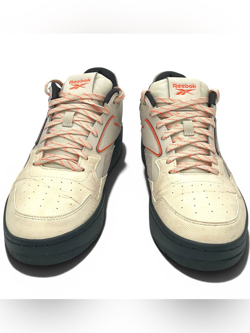 Reebok Men’s Sneakers Size 10 Beige Orange Casual Streetwear Shoes